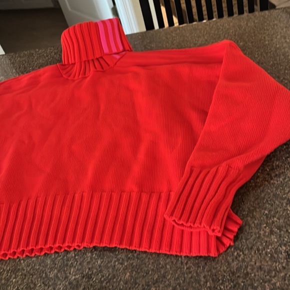 ADIDAS IVY PARK LADIES RED PINK TURTLE NECK SWEATER-M - Picture 4 of 10